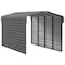 Arrow Storage Products Galvanized Steel Carport, W/ 2-Sided Enclosure, Compact Car Metal Carport Kit, 10'x20'x9', Charcoal CPHC102009ECL2 - alternate 1